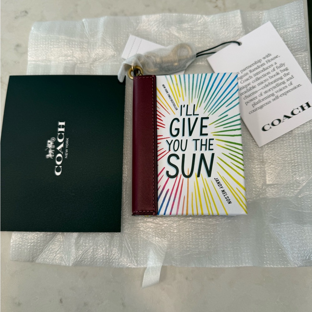 COACH I'll Give You The Sun By Jandy Nelson book charm 
NWT